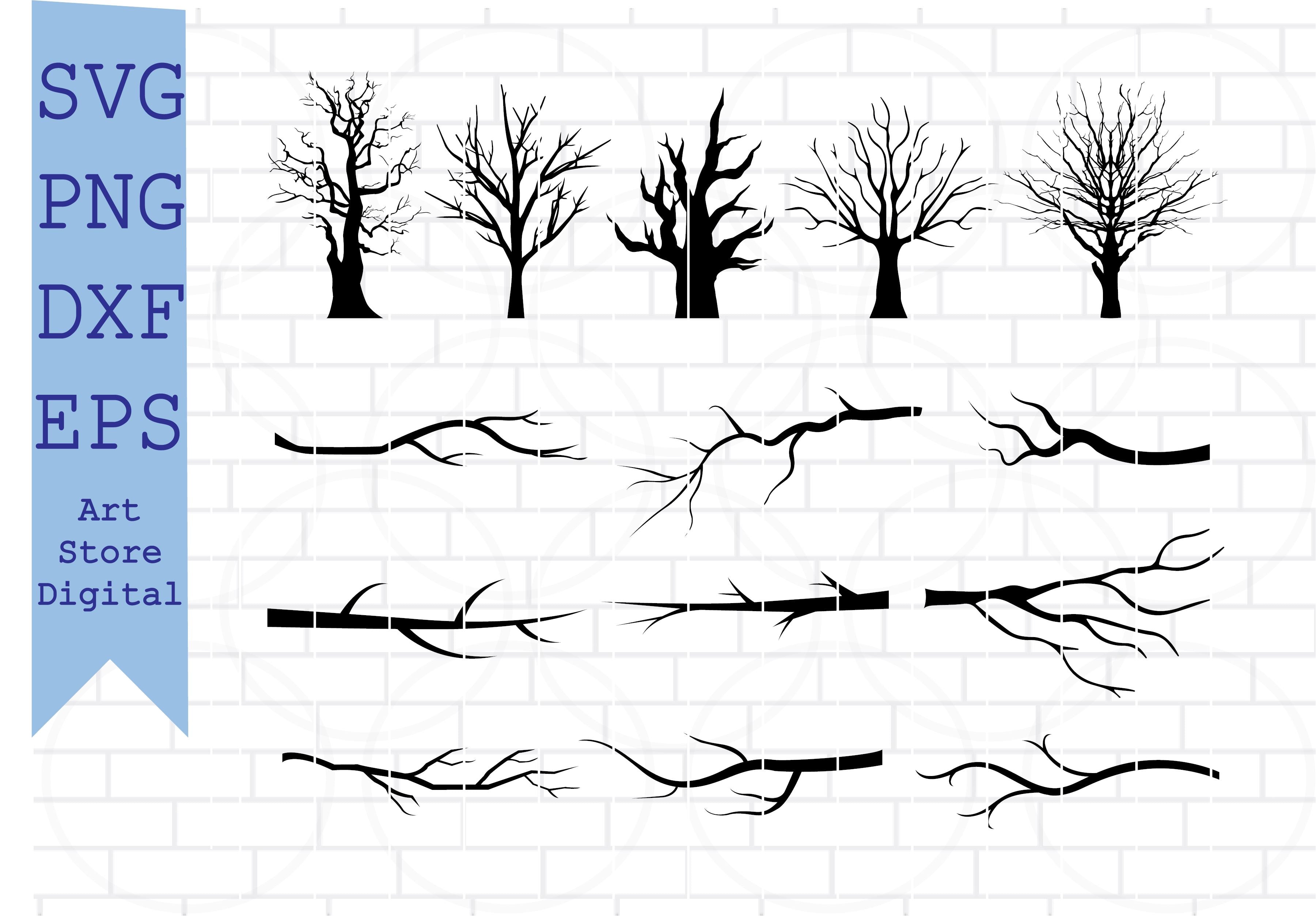 tree branch vector with leaves
