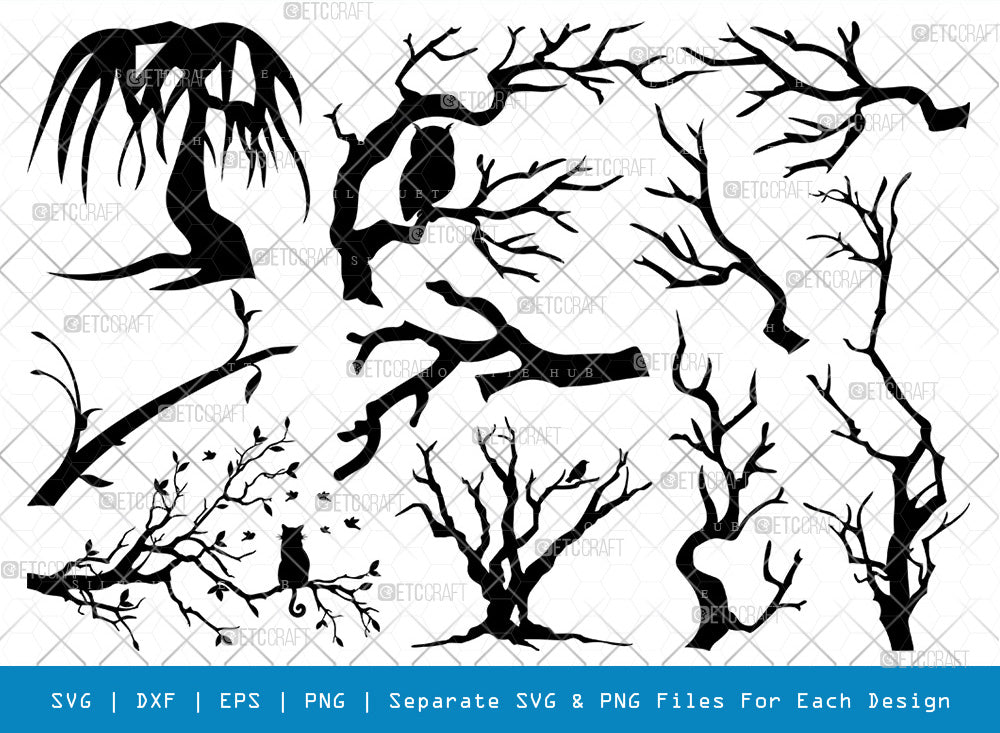 Tree Branch SVG Cut Files | Tree Branch Silhouette | Leaf Branch Svg ...