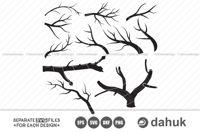 Tree Branch Svg, tree branch, tree branch Clipart, Silhouette, Svg, Eps, Dxf, Png, Cricut, Cut File SVG dahukdesign 