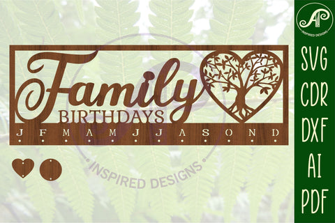 Tree Calendar set SVG laser cut file SVG APInspireddesigns 