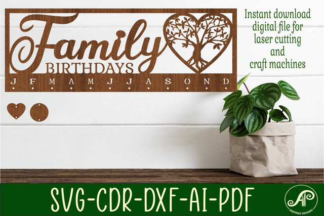 Tree Calendar set SVG laser cut file SVG APInspireddesigns 