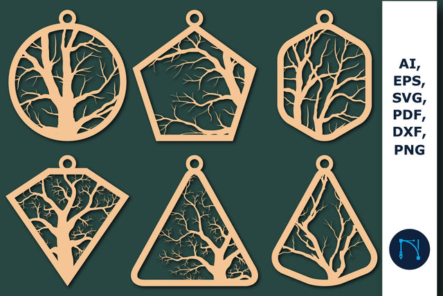 Tree Earring SVG Laser Cut Bundle SVG MD JOYNAL ABDIN 