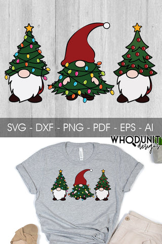 Tree Gnomes Set | Christmas Gnomes SVG | Gnomes Cut File SVG Whodunit Designs 