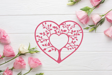 Tree heart frame svg cut file - Spilt tree monogram svg SVG DIYCUTTINGFILES 