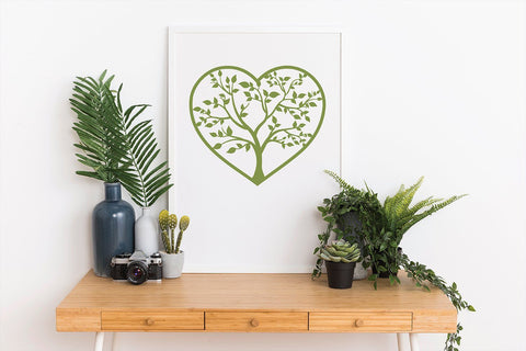 Tree heart frame svg cut file - Spilt tree monogram svg SVG DIYCUTTINGFILES 