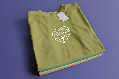 Tree heart frame svg cut file - Spilt tree monogram svg SVG DIYCUTTINGFILES 