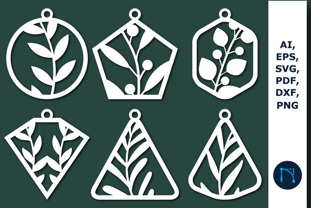 Tree leaf Earring SVG Laser Cut Bundle SVG MD JOYNAL ABDIN 