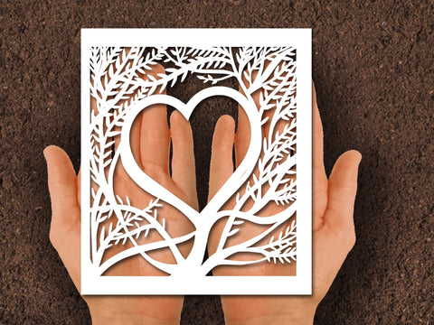 Tree Love couple Paper cut SVG Johan Ru designs 