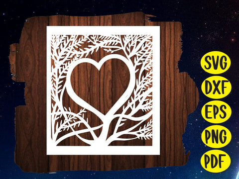 Tree Love couple Paper cut SVG Johan Ru designs 