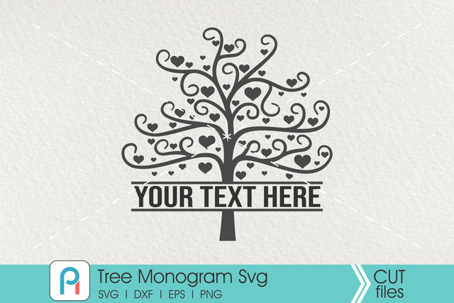 Tree Monogram Svg, Tree SVG, Tree Clipart SVG Pinoyart Kreatib 