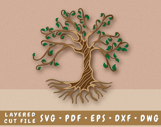 Tree of Life 3D SVG, Family Tree Laser SVG Cut File, Layered Tree of Life SVG SVG HappyDesignStudio 
