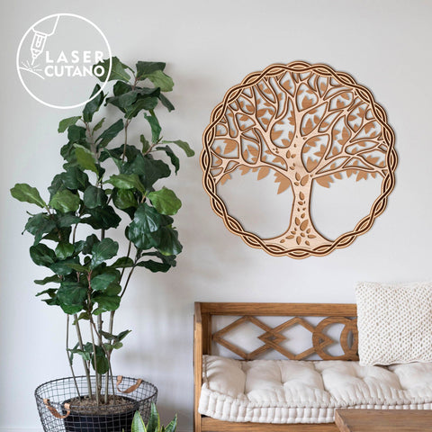 TREE of LIFE Multilayer layout files, Wall Decor SVG LaserCutano 