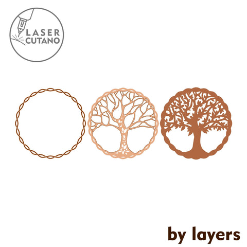 TREE of LIFE Multilayer layout files, Wall Decor SVG LaserCutano 