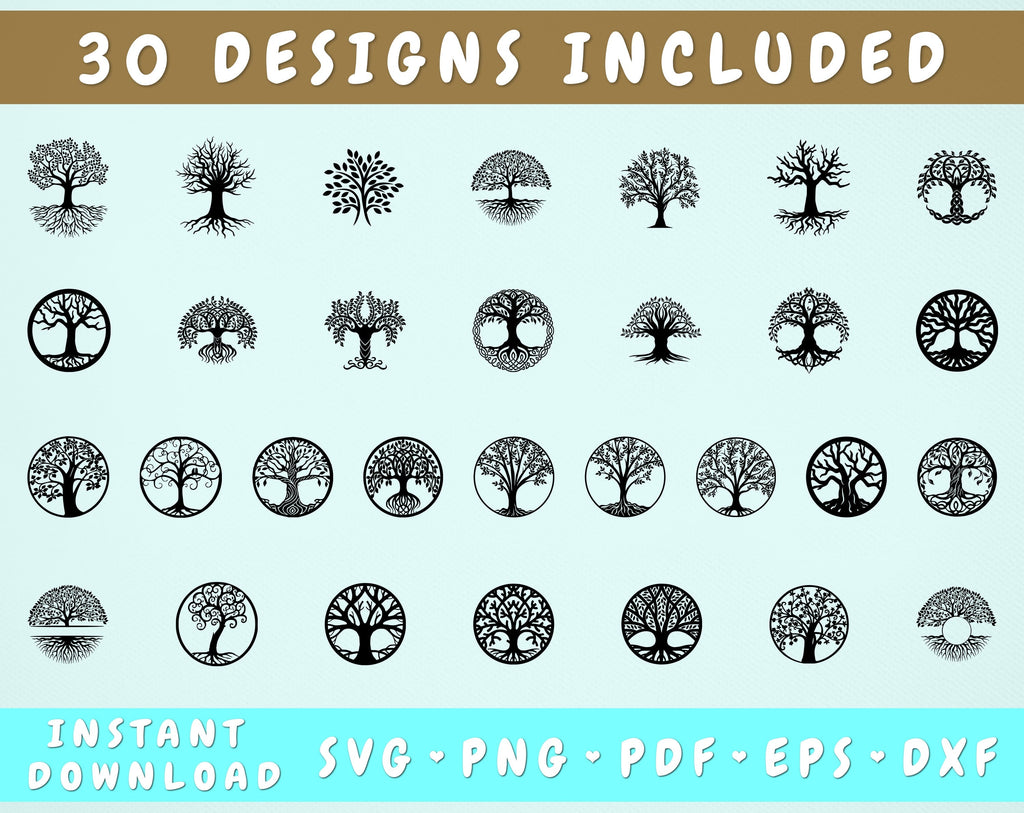 Tree of Life SVG Bundle - 30 Designs - So Fontsy