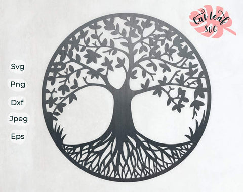 Tree of life svg, dxf files for plasma, cnc files for wood, tree svg, tree of life clipart, cut file for laser SVG CutLeafSvg 