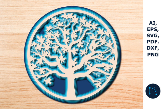 Tree of Life SVG, Multilayer Cut file SVG MD JOYNAL ABDIN 