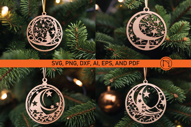 Tree Ornament Laser Cut Bundle SVG MD JOYNAL ABDIN 