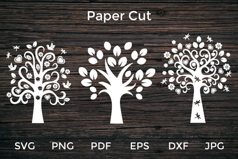 Tree Paper Cut. Paper Tree SVG. Family Tree Papercut. SVG Olga Terlyanskaya 
