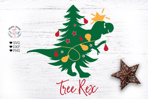Tree Rex - Christmas Kids T-Shirt Cut File SVG Graphic House Design 