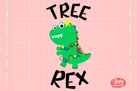 TREE REX SVG | funny Christmas Svg SVG Partypantaloons 