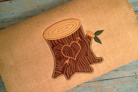 Tree Stump with Heart Applique Embroidery Embroidery/Applique Designed by Geeks 
