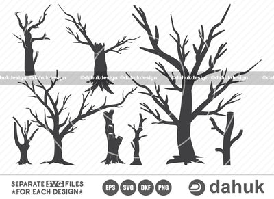 Tree SVG, Tree Vector, Tree Icon, Tree Shilhoutte, Pine Tree, Forest Clipart, Cut file, for silhouette, svg, eps, dxf, png, clipart cricut design space, vinyl cut files SVG dahukdesign 