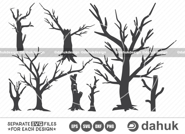 Tree SVG, Tree Vector, Tree Icon, Tree Shilhoutte, Pine Tree, Forest Clipart, Cut file, for silhouette, svg, eps, dxf, png, clipart cricut design space, vinyl cut files SVG dahukdesign 