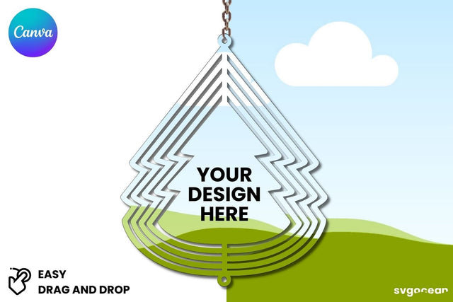 Tree Wind Spinner Canva Mockup | Editable | Easy to use Mock Up Photo SvgOcean 