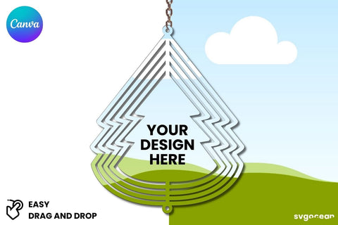 Tree Wind Spinner Canva Mockup | Editable | Easy to use Mock Up Photo SvgOcean 