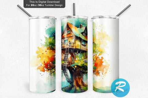 Treehouse 20 oz / 30 oz Tumbler PNG Sublimation Regulrcrative 