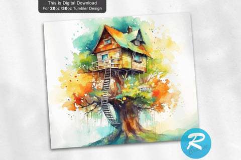 Treehouse 20 oz / 30 oz Tumbler PNG Sublimation Regulrcrative 