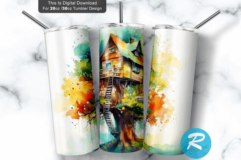Treehouse 20 oz / 30 oz Tumbler PNG Sublimation Regulrcrative 