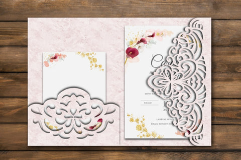 Tri Fold Wedding Invitation Template SVG SvgOcean 
