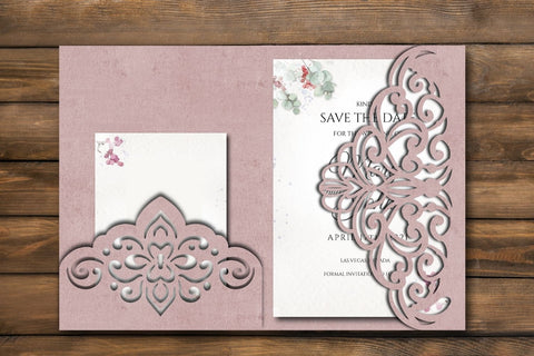 Tri Fold Wedding Invitation Template SVG SvgOcean 