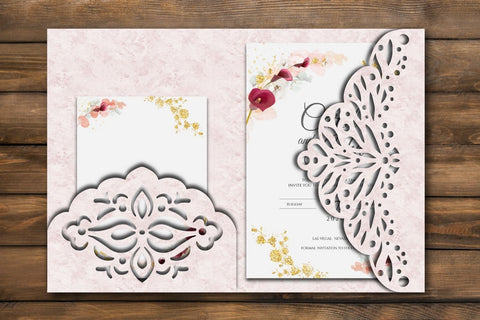 Tri Fold Wedding Invitation Template SVG SvgOcean 