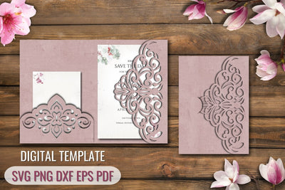Tri Fold Wedding Invitation Template SVG SvgOcean 