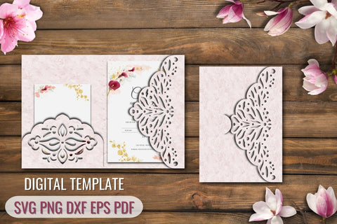 Tri Fold Wedding Invitation Template SVG SvgOcean 