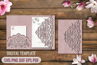 Tri Fold Wedding Invitation Template SVG SvgOcean 
