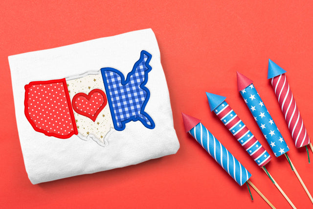 Tri-Panel Love America Applique Embroidery Embroidery/Applique DESIGNS Designed by Geeks 