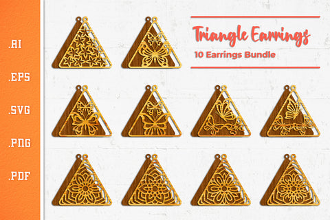 Triangle Earrings - Cut Files SVG SVG Slim Studio 