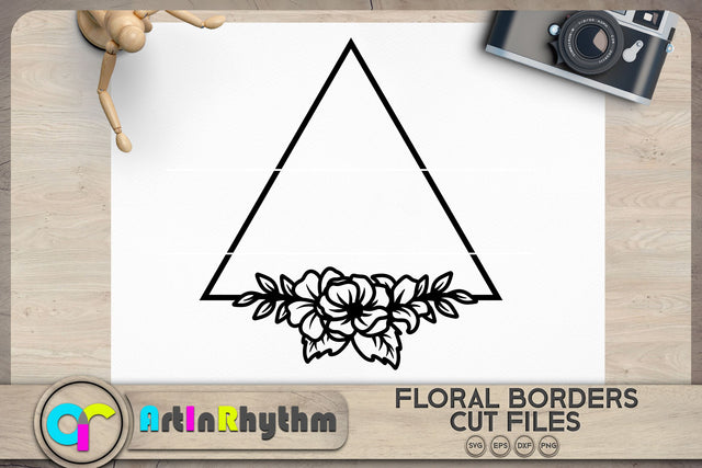 Triangle floral frame SVG SVG Artinrhythm shop 