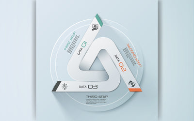 Triangle Infographic template design with 3 connected Triangle elements 3 steps or options SVG naemmiah021 
