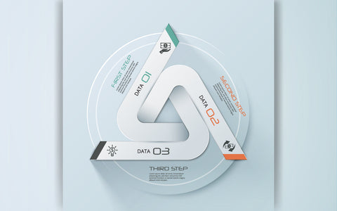 Triangle Infographic template design with 3 connected Triangle elements 3 steps or options SVG naemmiah021 