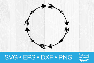 Tribal Arrow Circle Monogram SVG SavanasDesign 