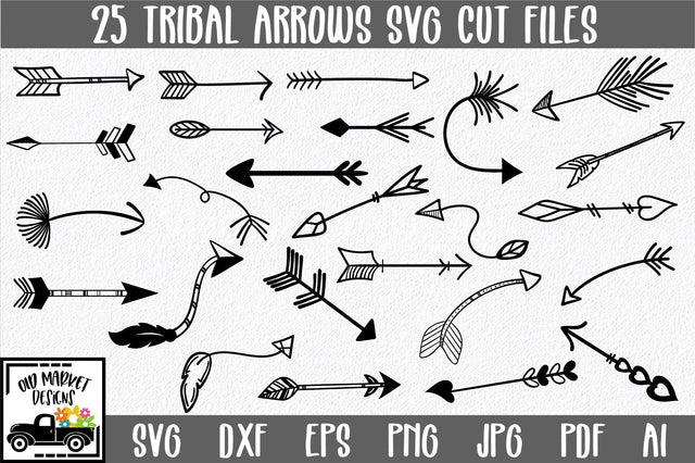 Tribal Arrows SVG Bundle with 25 SVG Cut Files SVG Old Market