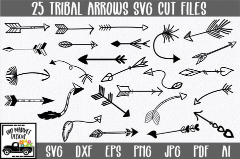 Tribal Arrows SVG Bundle with 25 SVG Cut Files SVG Old Market 