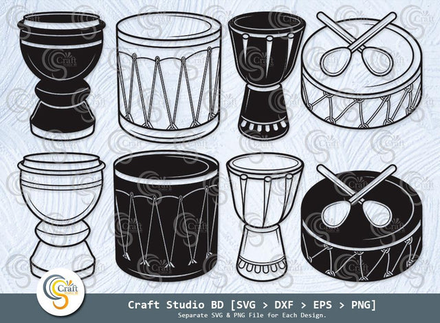 Tribal Drum Silhouette, African Drum Svg, Tabla Svg, Ancient Drum Svg, Drum Svg, Instruments Svg, Tribal Drum Svg Bundle SVG ETC Craft 