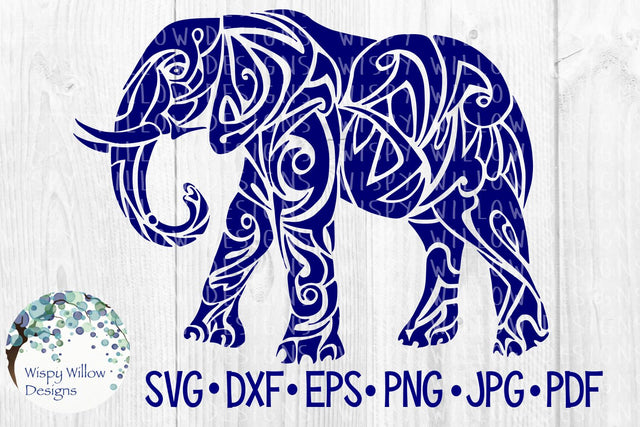 Tribal Elephant SVG Wispy Willow Designs 
