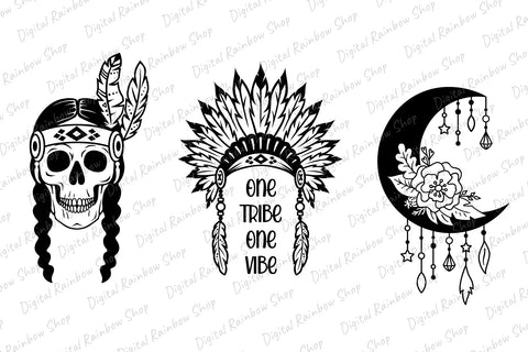 Tribal svg bundle, boho svg, native american indian svg SVG Digital Rainbow Shop 