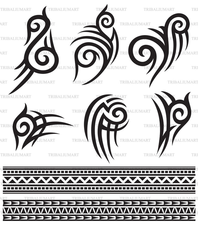 Tribal Tattoo Art design elements SVG TribaliumArtSF 